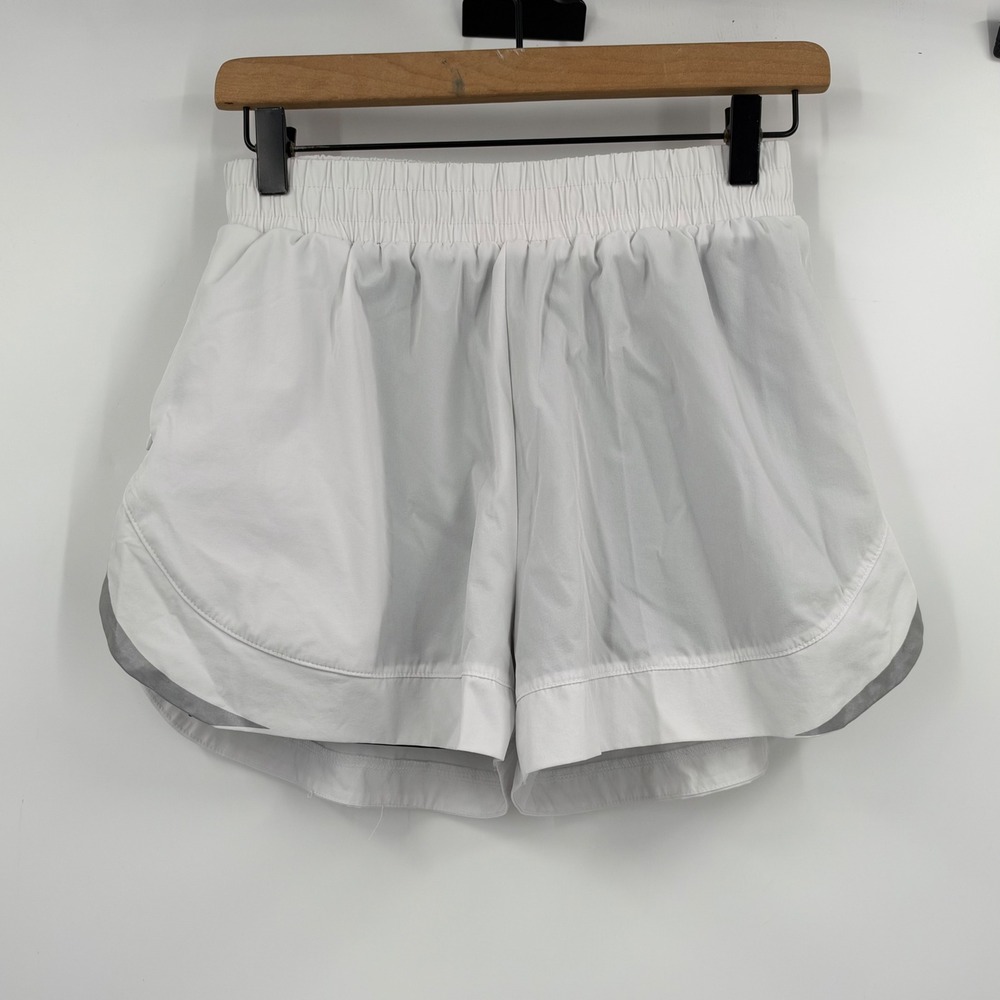 Alphalete Athletics Stride Shorts White Double Layered Running Gym Shorts S